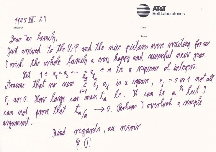 Carta de Erdős a Tao
