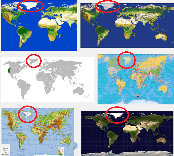 Groenlandia en varios mapas Groenlandia en varios mapas